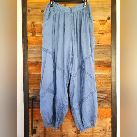Free People Pants - NWOT M Free People Intimately Table Talk Sleep Pants Twinkling Berry Blue.